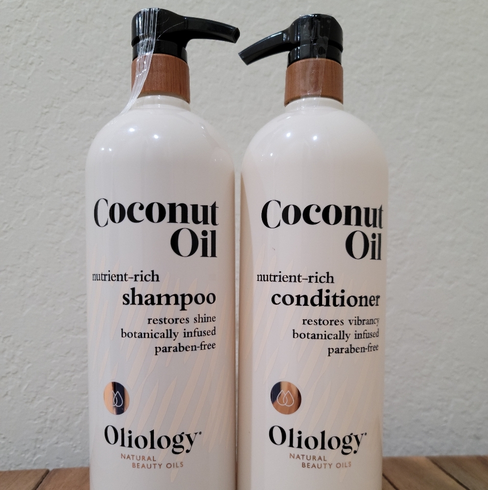 Oliology Nutrient Rich Coconut Oil Shampoo and Conditioner Combo Pack, 32 oz
